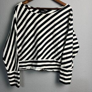 KI KIT Striped Dolman Top‎ Boat Neck Coastal Long Sleeve Pullover Blouse XL